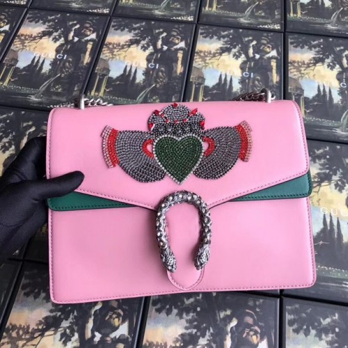 Чанта за рамо Gucci Dionysus средна 403348 розова