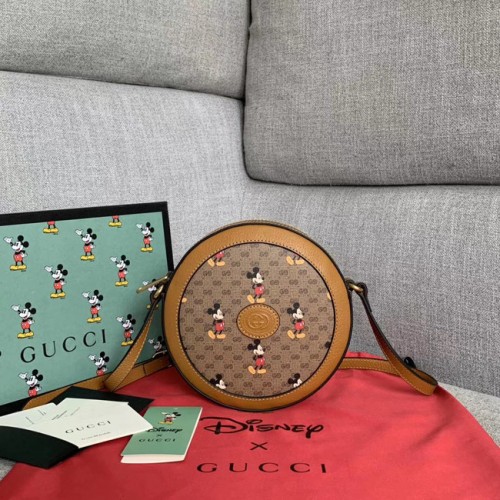 Малка чанта за през рамо Gucci Disney x Mickey Mouse 603938 Кафява