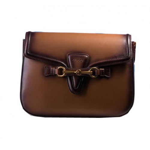 Чанта през рамо Gucci Emily Nappa от кожа 370835 цвят пшеница