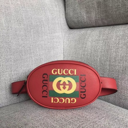 Чанта за колан Gucci GG от телешка кожа 476434 червена