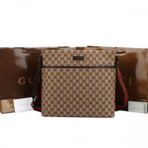 Чанта през рамо Gucci GG Canvas Medium 189751 Кафява