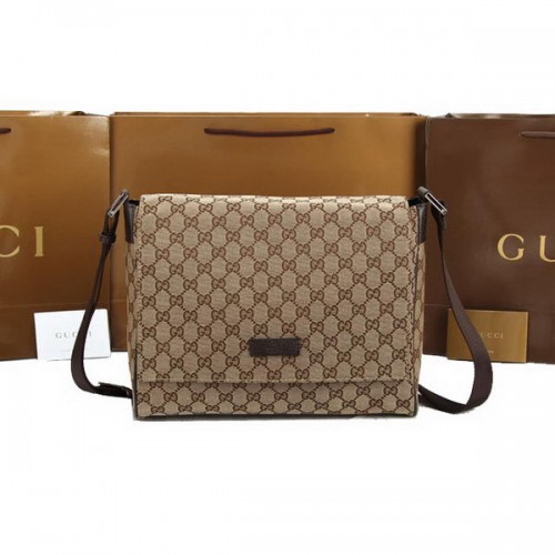 Малка чанта през рамо Gucci GG Canvas 146236 цвят кайсия