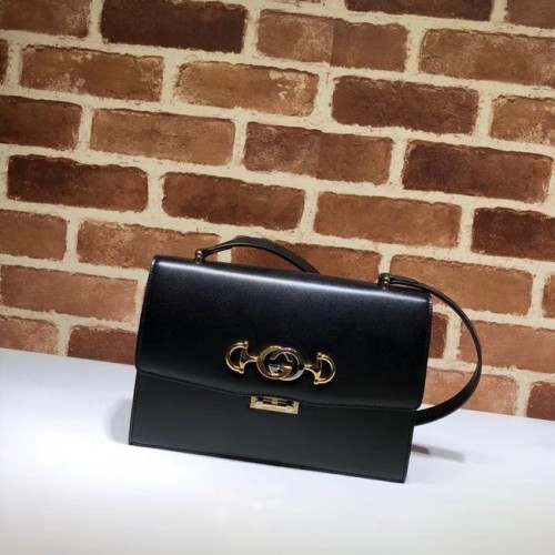 Кожена чанта през рамо Gucci GG A576388 Черна