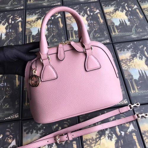 Кожена чанта Gucci GG 449661 розова