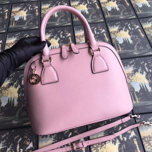 Кожена чанта Gucci GG 449662 розова