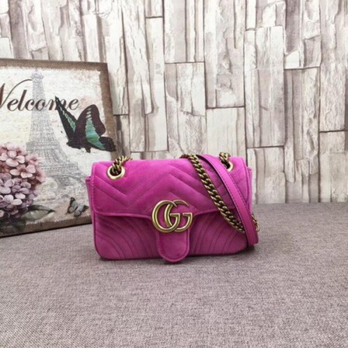 Мини чанта Gucci GG Marmont от бродирано кадифе 446744T розова