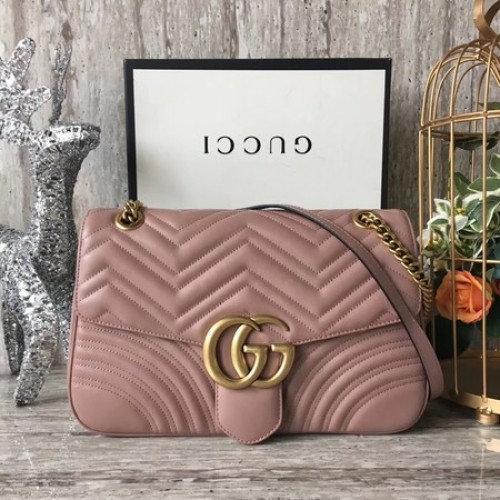 Чанта през рамо Gucci GG Marmont Matelasse 443496 Розова