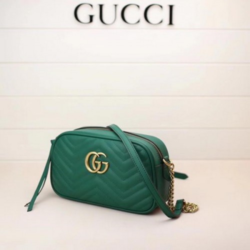 Чанта през рамо Gucci GG Marmont Matelasse 447632 зелена