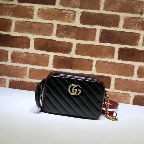 Мини чанта Gucci GG Marmont Matelasse 448065 черна