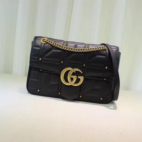 Чанта през рамо Gucci GG Marmont Mmatelasse 443496 черна