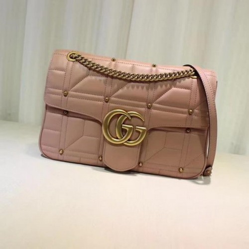 Чанта през рамо Gucci GG Marmont Mmatelasse 443496 Розова