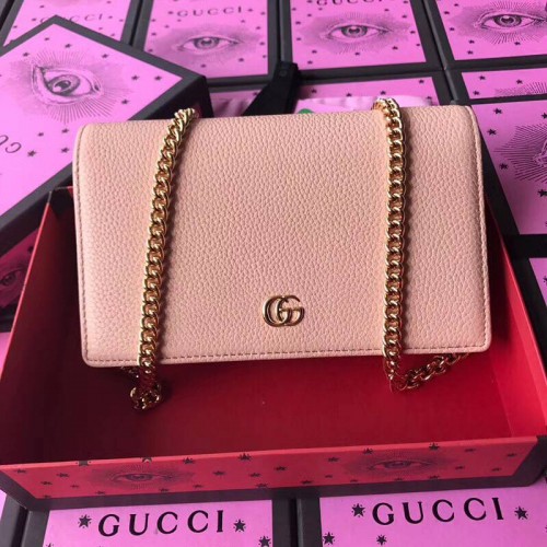 Чанта през рамо Gucci GG Marmont Original от телешка кожа 497985 нюд