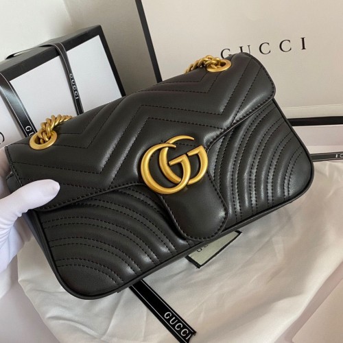 Чанта през рамо Gucci GG Marmont Original Leather 443497 Черна