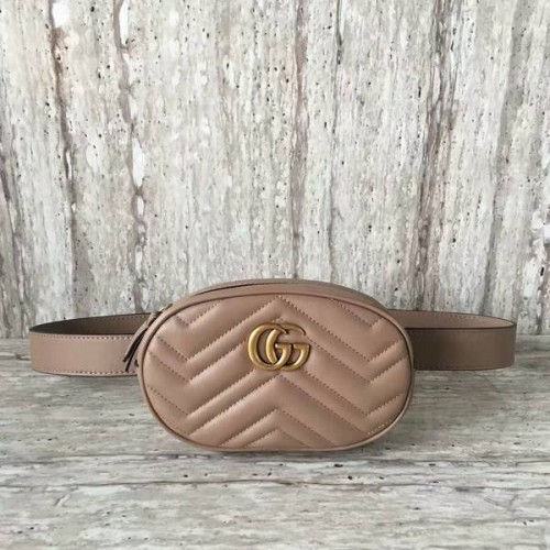 Кожена чанта Gucci GG Marmont Quilted 476434 Camel