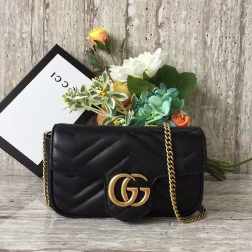 Чанта през рамо Gucci GG Marmont Velvet Nano 476433A черна