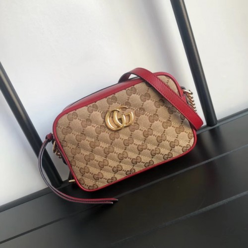 Gucci GG Marmont платнена мини чанта 448065 червена
