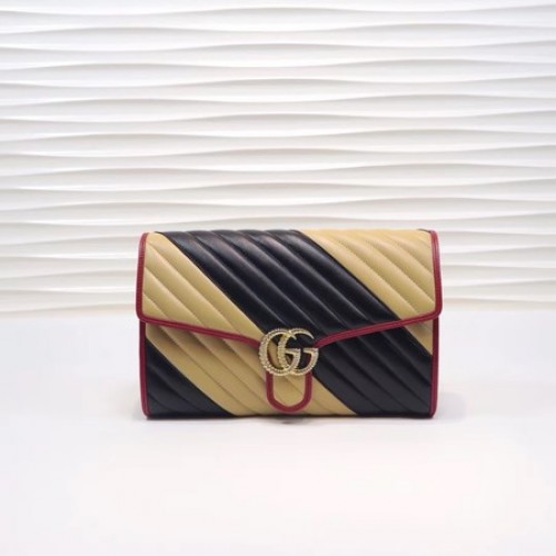 Чанта Gucci GG Marmont 498079 черно и кайсия