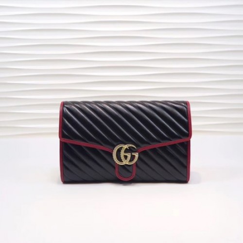 Чанта Gucci GG Marmont 498079 черно и червено