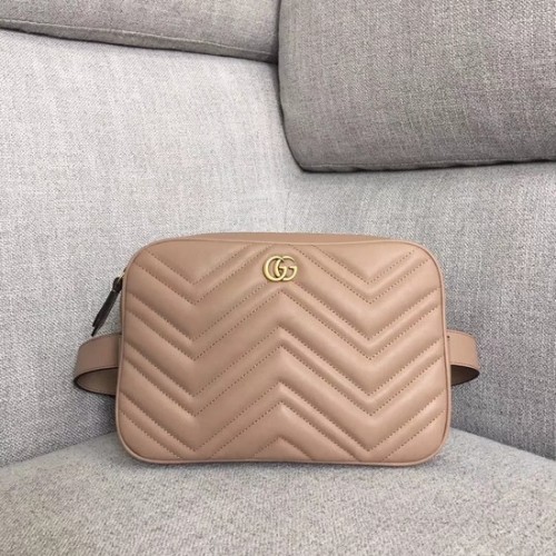 Чанта за колан Gucci GG Marmont matelasse 523380 цвят кайсия