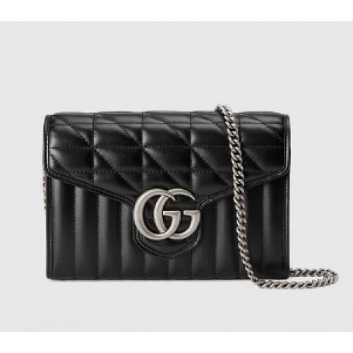 Мини чанта Gucci GG Marmont от мателасе 474575 черна