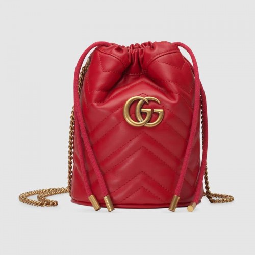 Мини чанта Gucci GG Marmont 575163 червена хибискус