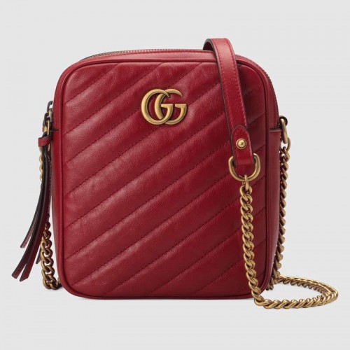 Мини чанта за рамо Gucci GG Marmont 550155 Червена