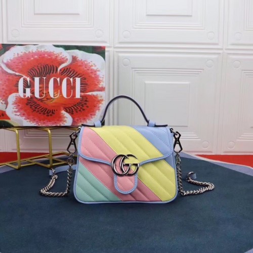 Мини чанта с горна дръжка Gucci GG Marmont 547260 Многоцветна