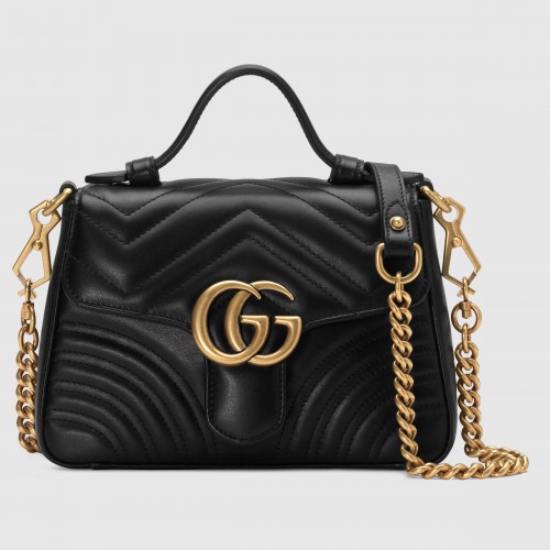 Gucci GG Marmont мини чанта с горна дръжка 547260 черна