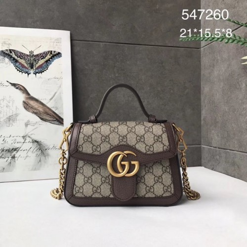 Gucci GG Marmont мини чанта с горна дръжка 547260 кафява