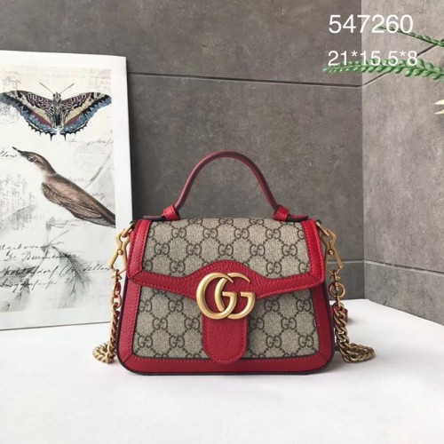 Gucci GG Marmont мини чанта с горна дръжка 547260 червена