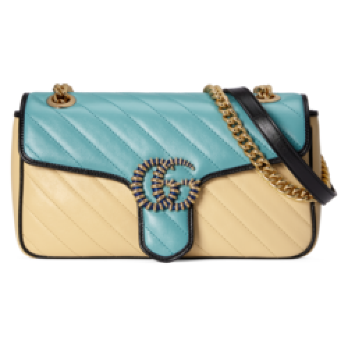 Малка чанта за рамо Gucci GG Marmont 443497 Пастелно синьо