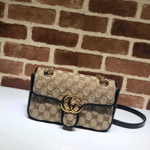 Малка чанта за рамо Gucci GG Marmont 446744 черна