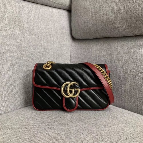 Малка чанта за рамо Gucci GG Marmont 446744 черна