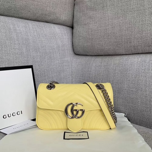 Малка чанта за рамо Gucci GG Marmont 446744 жълта