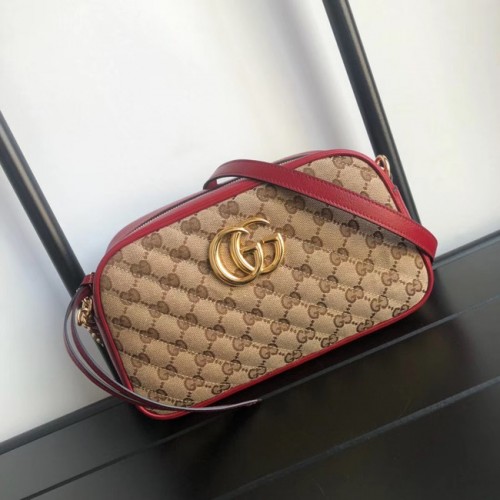 Малка чанта за рамо Gucci GG Marmont 447632 червена