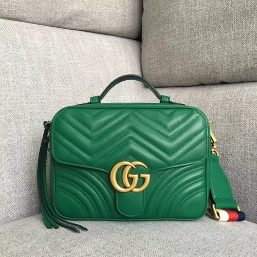 Малка чанта за рамо Gucci GG Marmont 498100 зелена