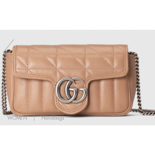 Супер мини чанта Gucci GG Marmont 476433 Розово бежово
