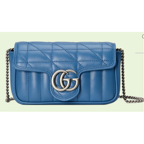 Gucci GG Marmont супер мини чанта 476433 синя
