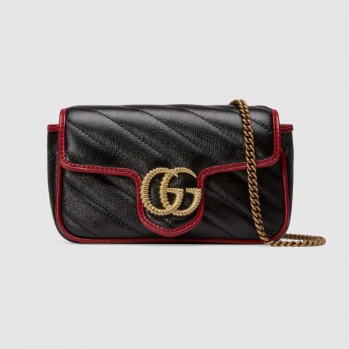 Gucci GG Marmont супер мини чанта 574969 Черна