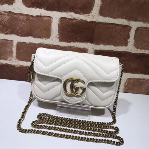 Gucci GG Marmont супер мини чанта 574969 бяла