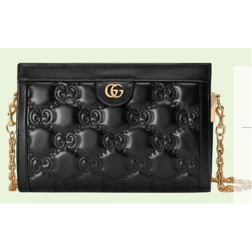 Кожена чанта за рамо Gucci GG Matelasse 702200 черна