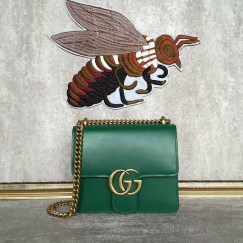 Чанта през рамо Gucci GG Original Marmont от кожа 431384A в зелено