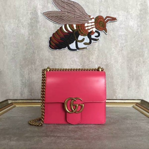 Чанта през рамо Gucci GG Original Marmont от кожа 431384A розова