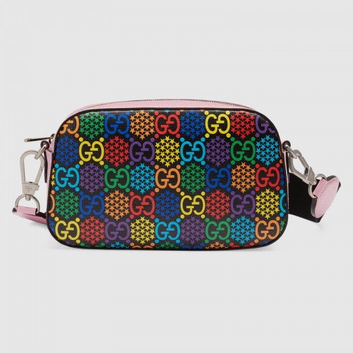 Чанта през рамо Gucci GG Psychedelic Canvas 574886 розова