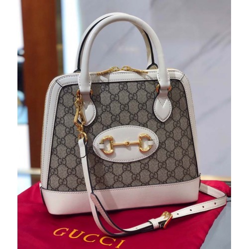 Чанта Gucci GG Supreme Canvas Top Handle 621220 бяла