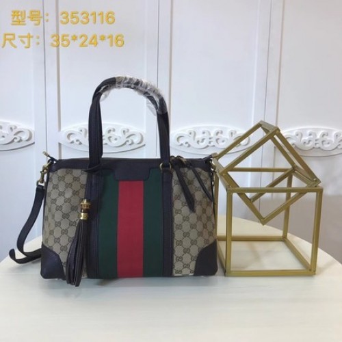Чанта Gucci GG Supreme Canvas Tote 353116 Кафе