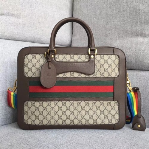 Чанта тип „тоут“ Gucci GG Supreme от плат 484663 кафява