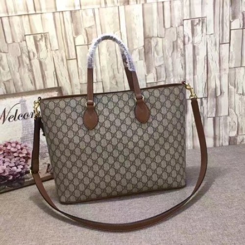 Чанта Gucci GG Supreme Tote 453705 Кафява