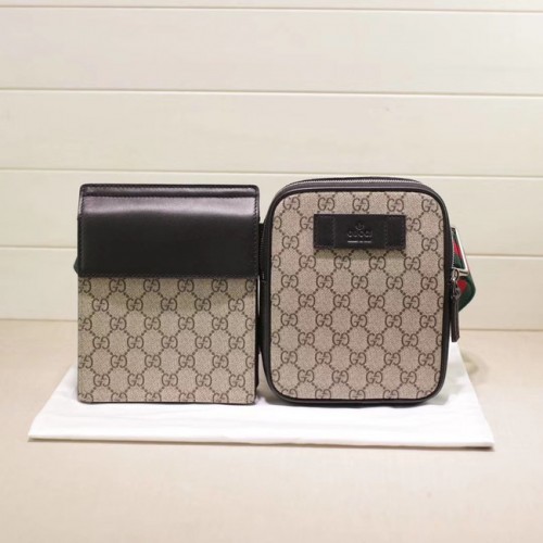 Чанта за колан Gucci GG Supreme 450956 Бежово и черно