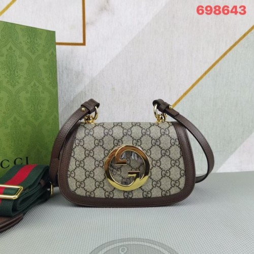 Gucci GG Supreme платнена чанта Blondie мини 698643 кафява